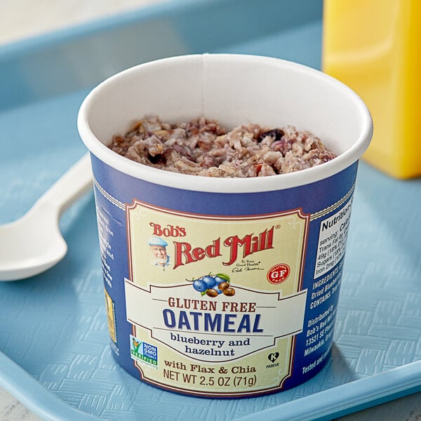 Bob's Red Mill Blueberry Hazelnut Gluten-Free Single Serving Oatmeal Cup - 12/Case