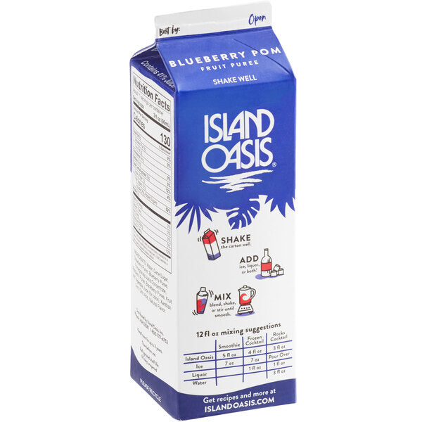 Island Oasis Blueberry Pomegranate Frozen Beverage Mix 32 fl. oz. - 12/Case
