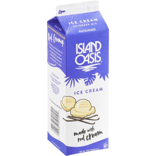 Island Oasis Vanilla Ice Cream Frozen Beverage Mix 32 fl. oz. - 12/Case