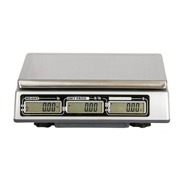 San Jamar Pro MZR Price Computing Scale 12-1/4"W x 13"D x 4-1/4"H, 30 Lb. x 0.01 Lb. / 15 Kg x 0.005 Kg