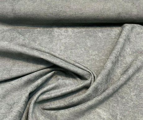 Sensation Polyester Chenille Upholstery Fabric - Pewter, 54" Width (1 Yard)