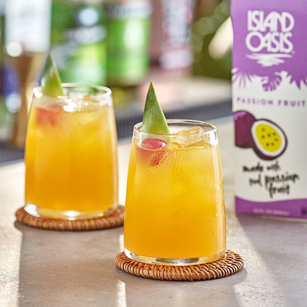 Island Oasis Passion Fruit Frozen Beverage Mix 32 fl. oz. - 12/Case