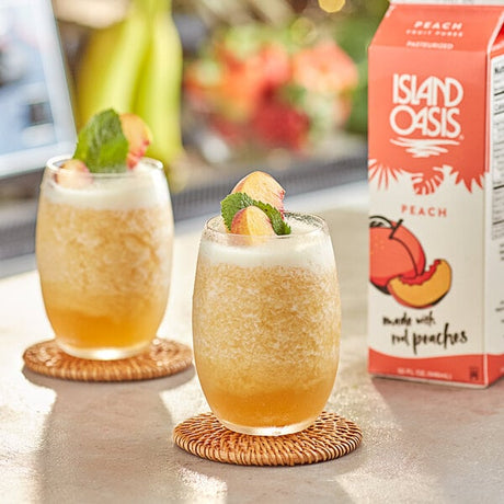 Island Oasis Peach Frozen Beverage Mix 32 fl. oz. - 12/Case