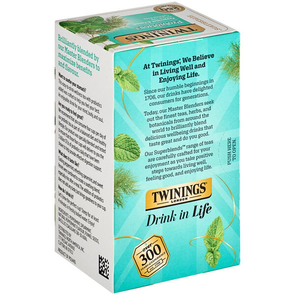 Twinings Probiotics Peppermint & Fennel Herbal Tea Bags - 18/Box