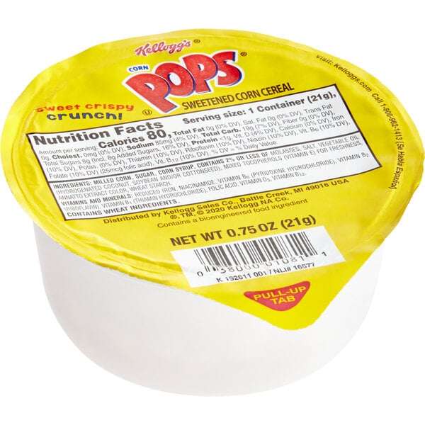 Kellogg's Corn Pops Cereal Single-Serve Bowl Pack 0.75 oz. - 96/Case