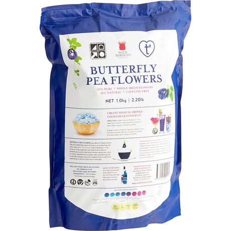 Wild Hibiscus Whole Dried Butterfly Pea Flowers 2.2 lb. (1 kg) Bag