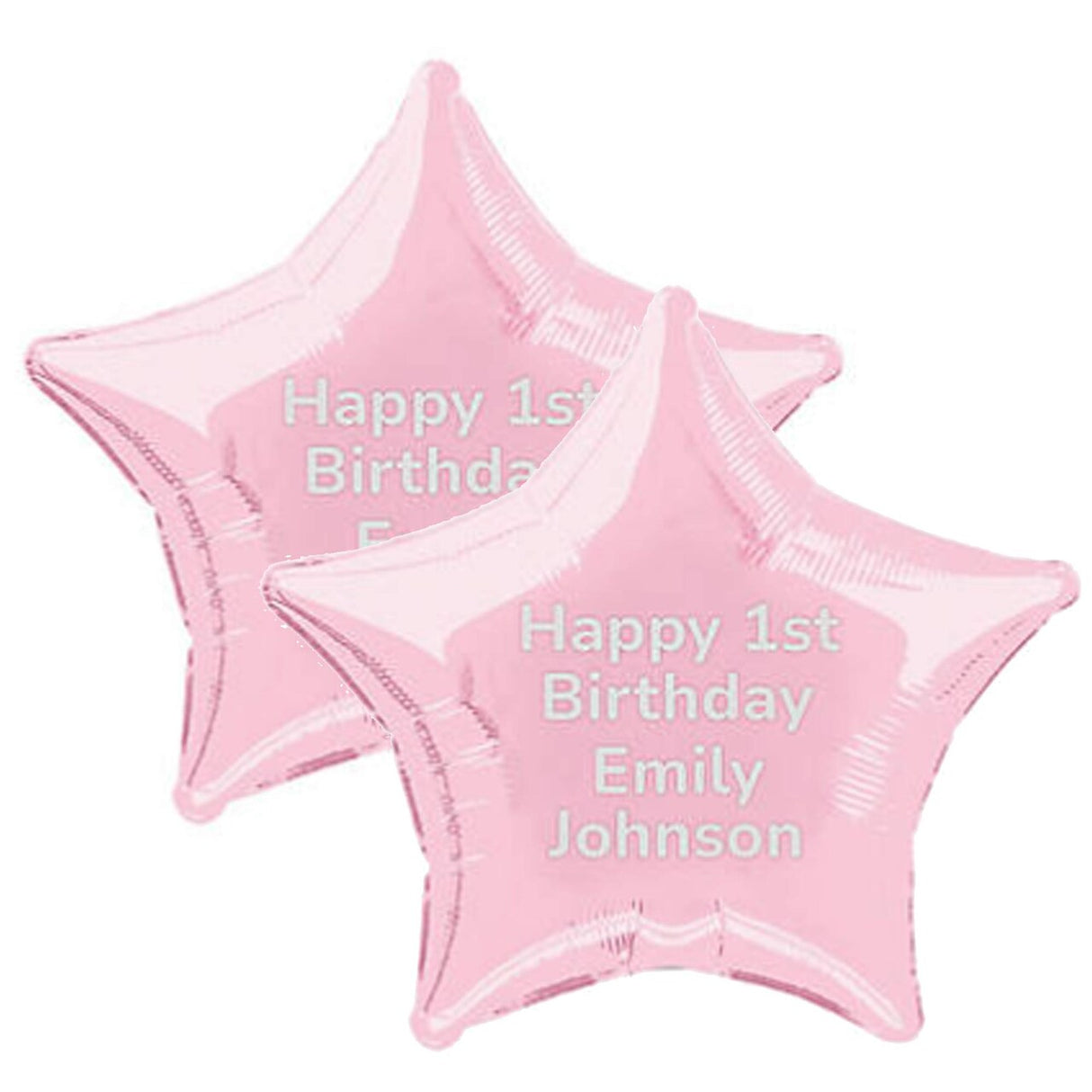Personalized 18" Light Pink Star-Shaped Mylar Balloon