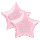 Personalized 18" Light Pink Star-Shaped Mylar Balloon