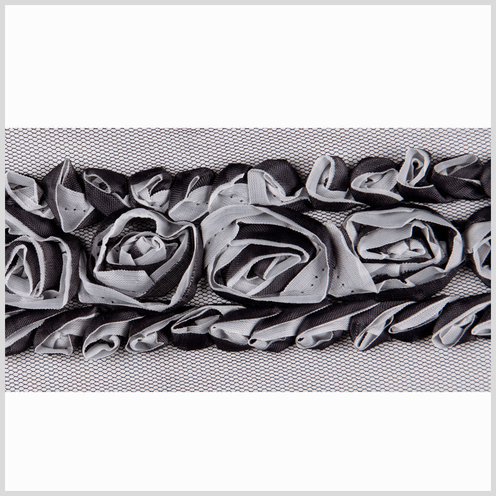 2.5" Black Floral Lace