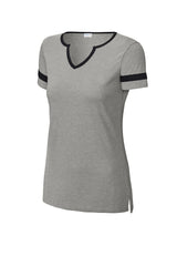 Sport-Tek® Women's Sort Sleeve Halftime Notch Neck Tee