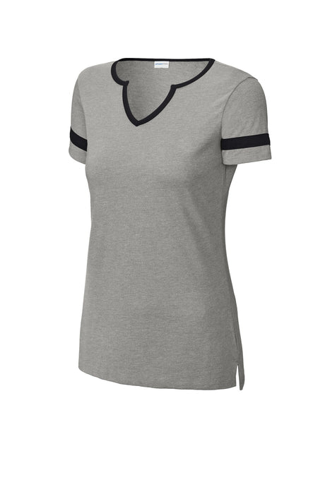 Sport-Tek® Women's Sort Sleeve Halftime Notch Neck Tee