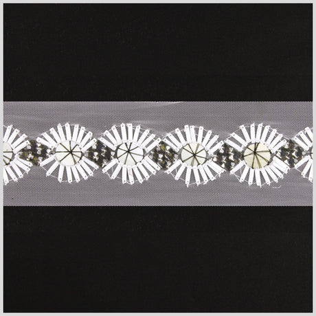 White Fancy Beaded Trim