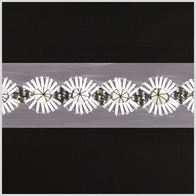 White Fancy Beaded Trim