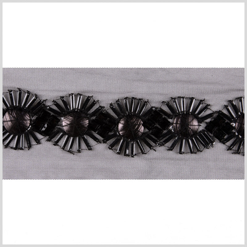 2" Black Fancy Beaded Trim