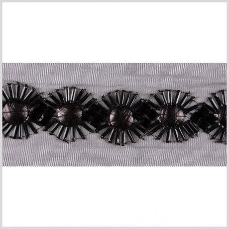 2" Black Fancy Beaded Trim
