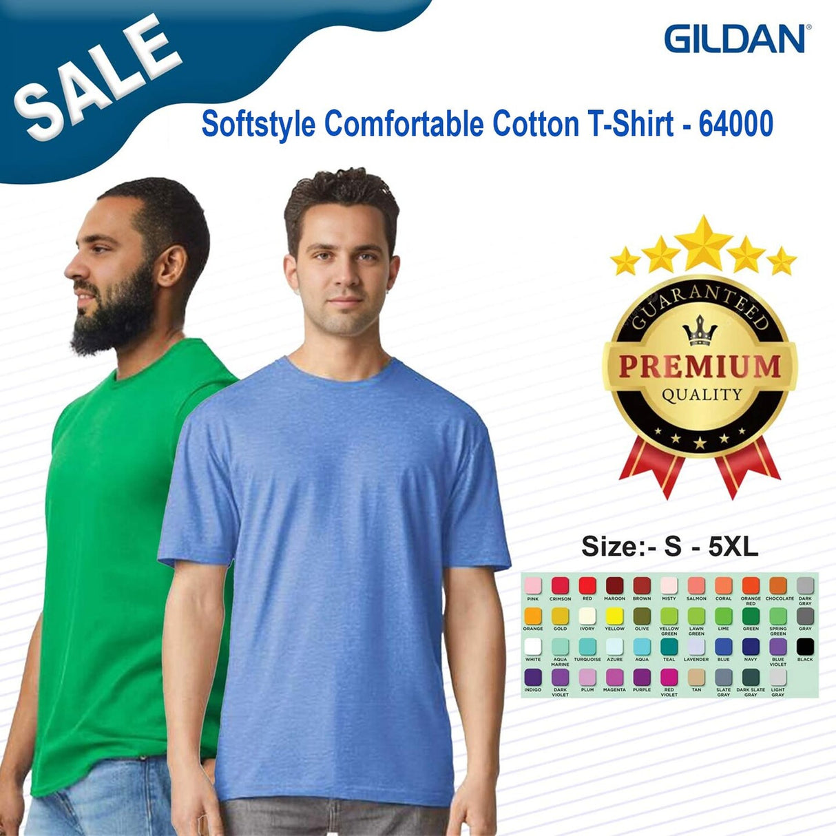 Gildan® Softstyle Comfortable Short Sleeve Crewneck Cotton T-Shirt