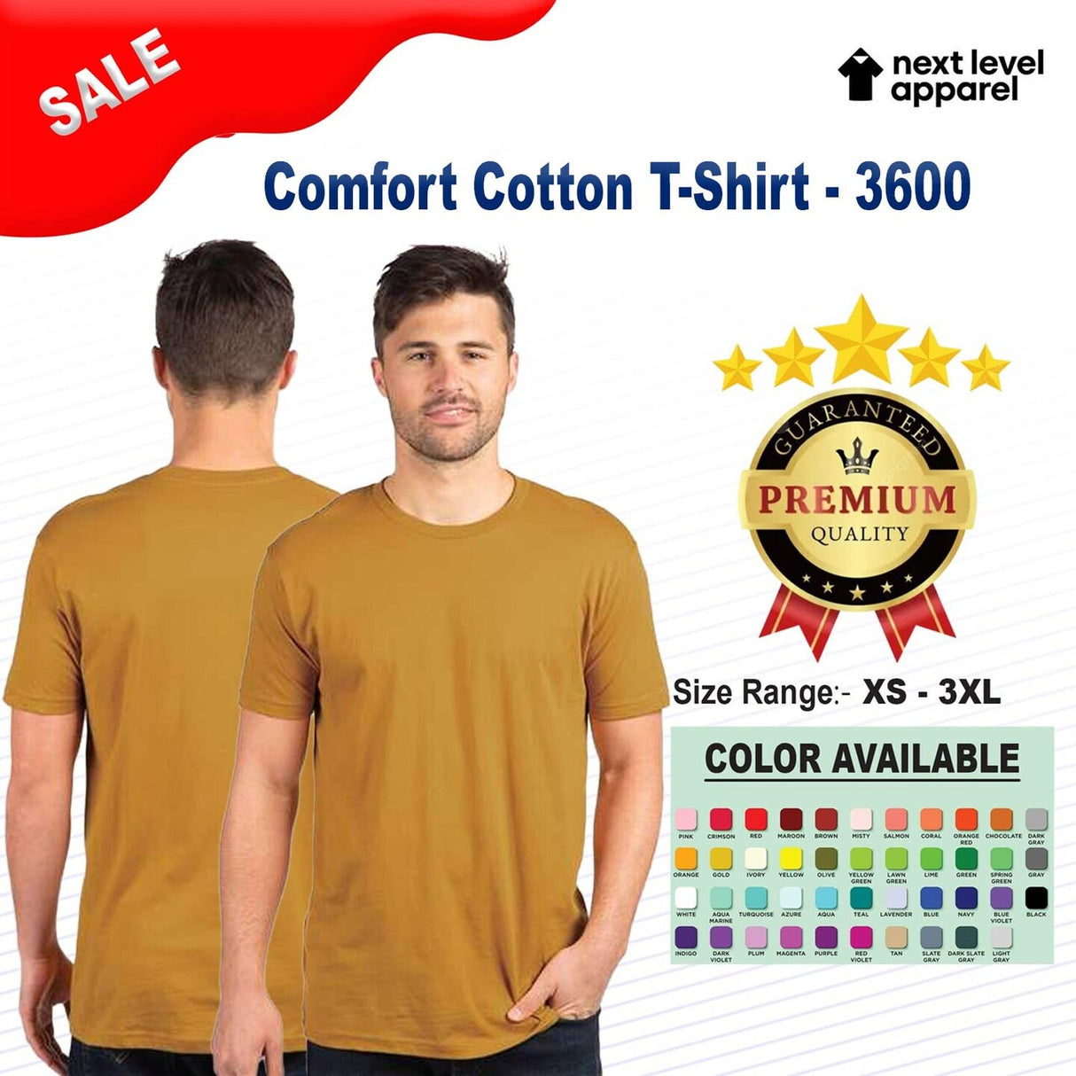 Next Level® Comfort Cotton Crewneck Short Sleeve T-Shirt
