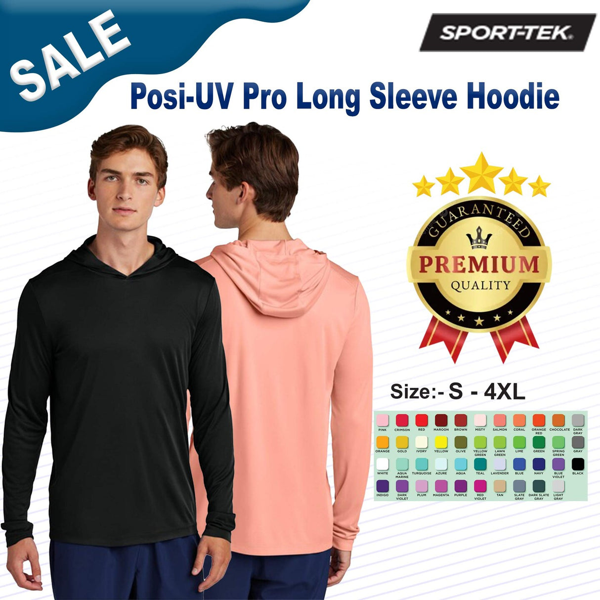 Sport-Tek® Posi-UV Pro Long Sleeve Hoodie