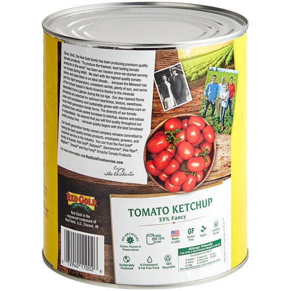 Red Gold 33% Fancy Tomato Ketchup #10 Can - 6/Case