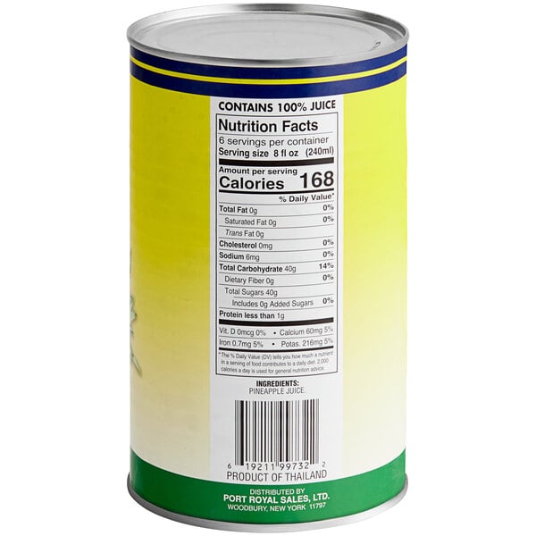 Port Royal Pineapple Juice 46 oz. - 12/Case