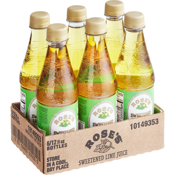 Rose's Sweetened Lime Juice 12 fl. oz. - 6/Case