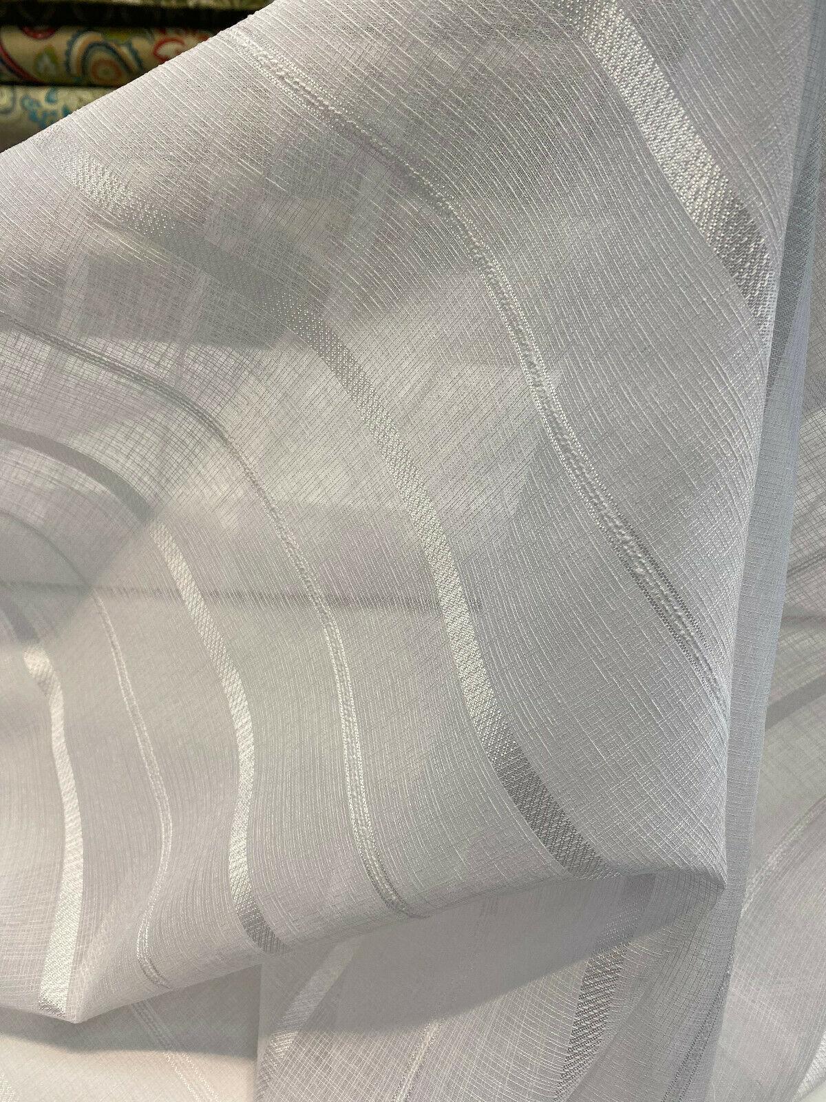 P Kaufmann NFP Iznik White Sand Dollar Polyester Fabric - White Sand Dollar Sheer, 118" Width (By The Yard)