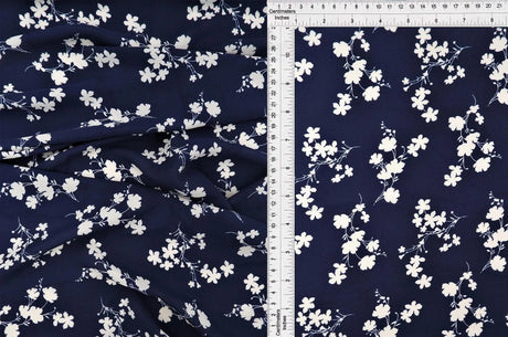 1 Yard Wool Dobby Floral Print Fabric, 58/59? Wide 100% Polyester