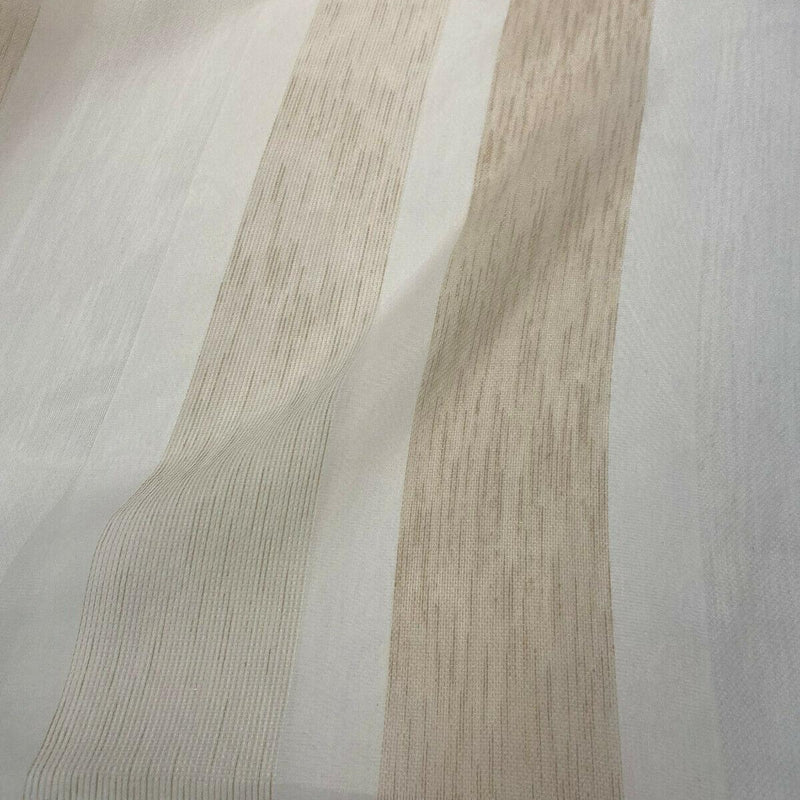 P Kaufmann NFP Banner Sheer Oatmeal Double Width Sheer Polyester Fabric - Beige Off White And Cream Sheer, 118" Width (1 Yard)