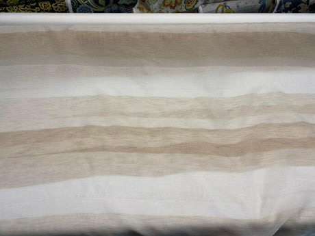 P Kaufmann NFP Banner Sheer Oatmeal Double Width Sheer Polyester Fabric - Beige Off White And Cream Sheer, 118" Width (1 Yard)