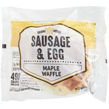 Grand Prairie Sausage and Egg Maple Waffle Sandwich 5.2 oz. - 24/Case