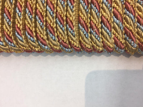 Yellow Blue Rust Trim Rope With Gimp Upholstery Fabric - Yellow, Blue, Rust, 3/4" Width (10 Yards)