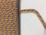 Yellow Blue Rust Trim Rope With Gimp Upholstery Fabric - Yellow, Blue, Rust, 3/4" Width (10 Yards)