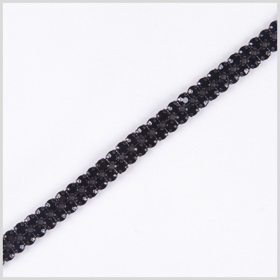 SS19 Black/Black Plated Metal & Czech Rhinestone