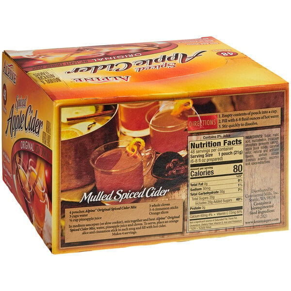Alpine Spiced Apple Cider Instant Drink Mix 0.74 oz. Portion Pack - 288/Case