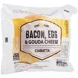 Grand Prairie Applewood Bacon, Egg, and Gouda Ciabatta Sandwich 3.7 oz. - 24/Case