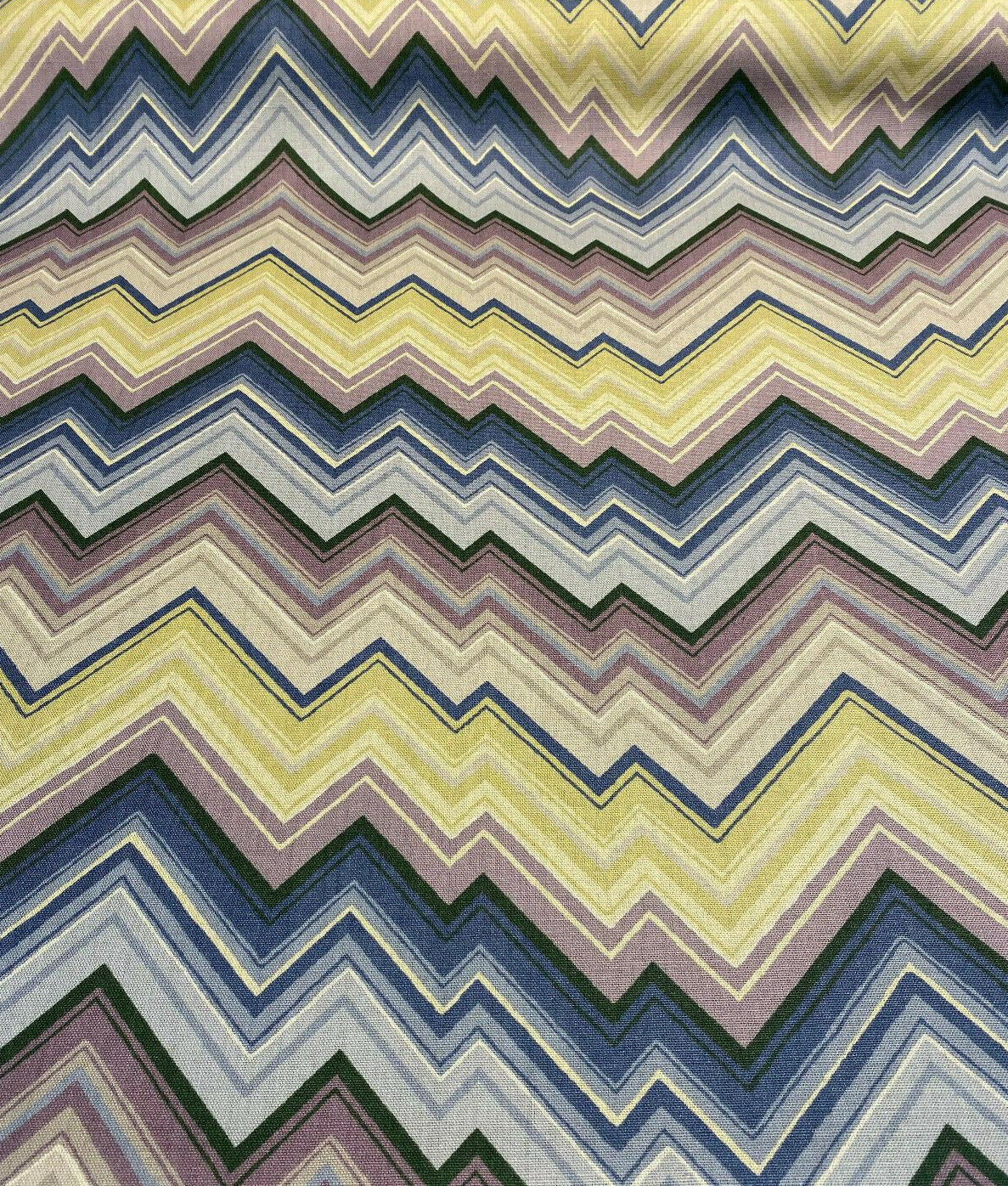 Mauna Loa Bali Hai Lynn Hertzman Schumacher Vintage Chevron Cotton Linen Fabric - Purple, Navy, Citron, Taupe, Charcoal Chevron, 56" Width (1 Yard)