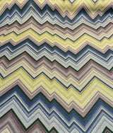 Mauna Loa Bali Hai Lynn Hertzman Schumacher Vintage Chevron Cotton Linen Fabric - Purple, Navy, Citron, Taupe, Charcoal Chevron, 56" Width (1 Yard)
