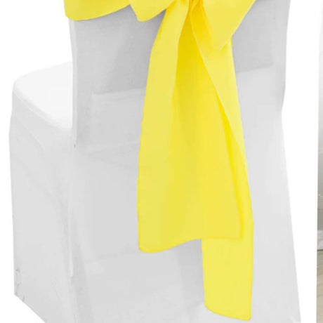 10 Pieces Canary Yellow Polyester Chair Sashes 8"x108" with Wrinkle Resistant Finish