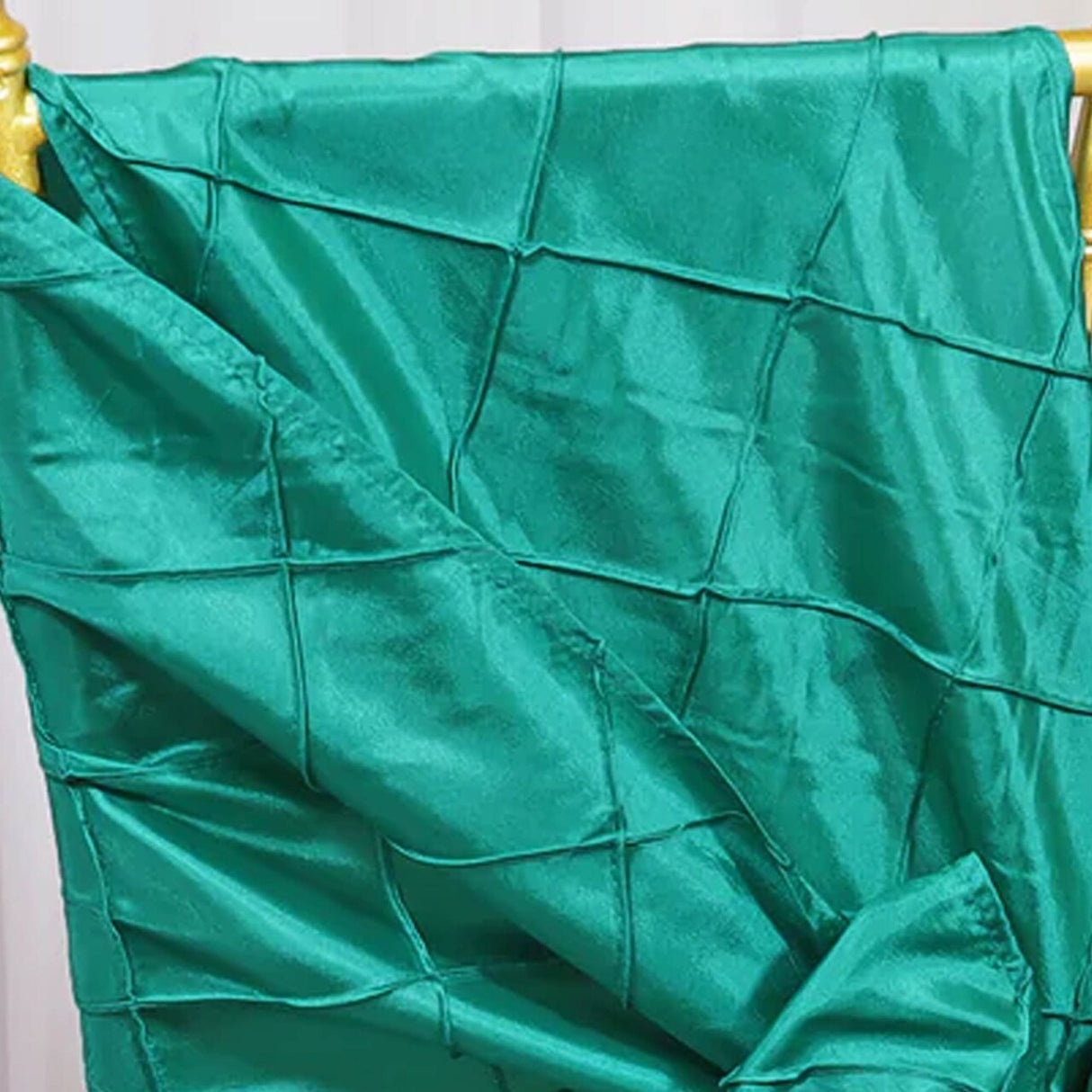 10 Pieces Luxurious Jade Pintuck Taffeta Chair Sashes 9.5 x 108 Inches