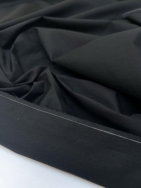 Italian Black Cotton Jacket Fabric