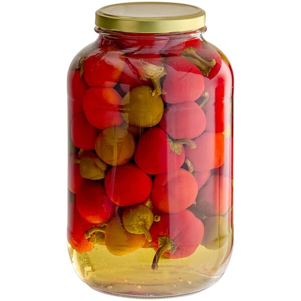 B&G San-Del 1 Gallon Whole Cherry Peppers - 4/Case