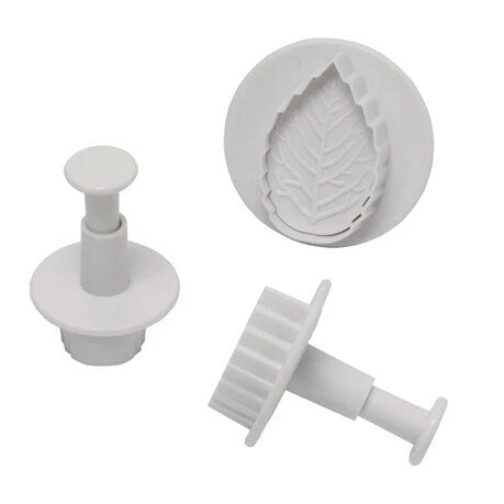 Leaf Plunger fondant cutters - 3 size set