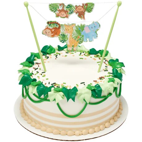 Baby Animals Jungle Banner Cake or Cupcake Layon Topper