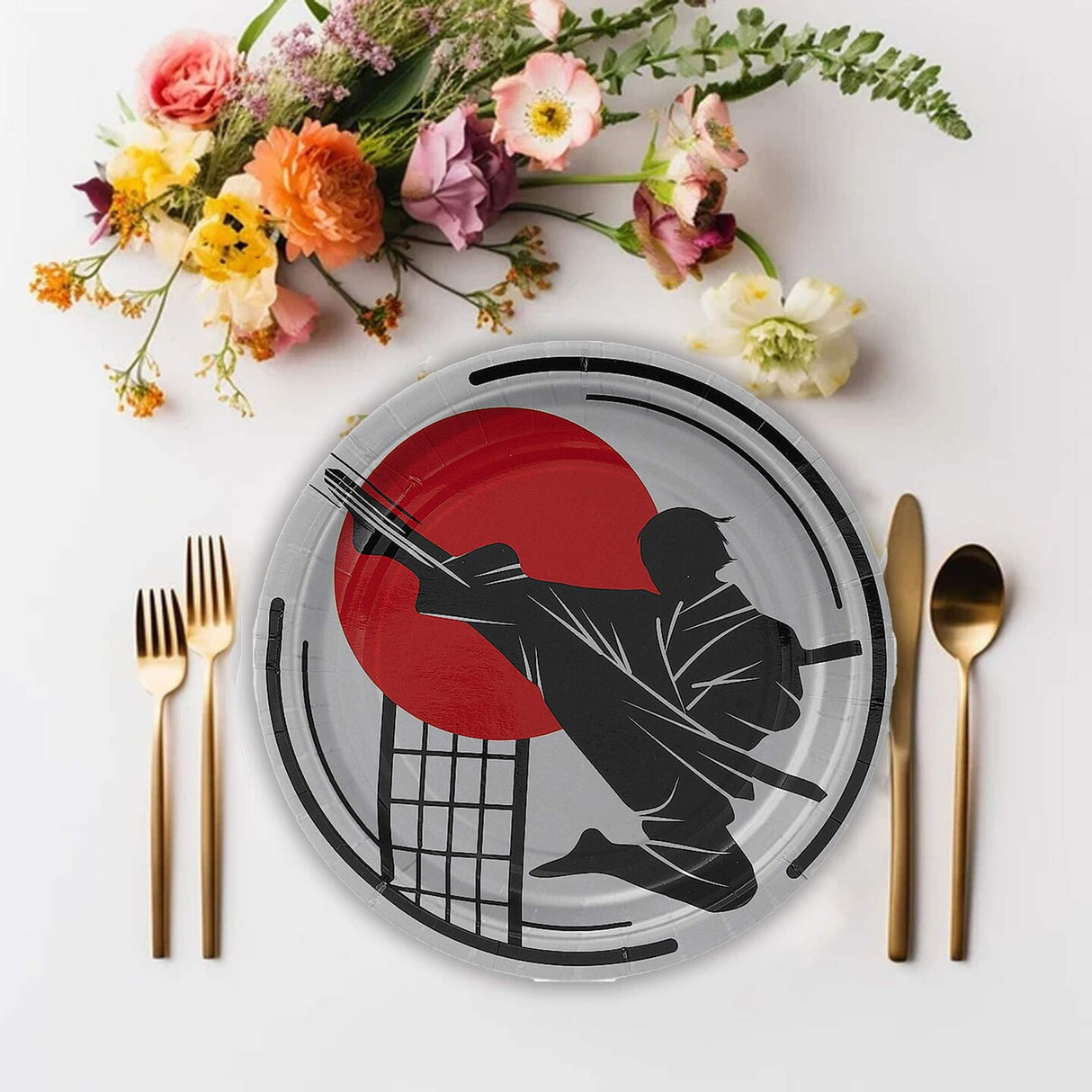 8 Count Karate Party Paper Dessert Plates 7.5 Inch Martial Arts Birthday Supplies