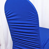 1 Piece Royal Blue Rouge Chair Cover, Elegant Ruffled Spandex Fit for Banquet Chairs
