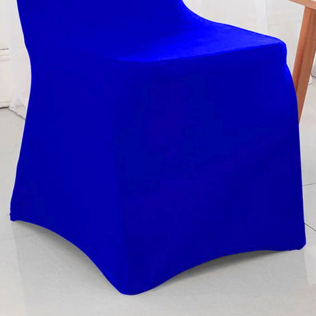 Funda de silla de banquete de spandex azul real con ajuste elástico para asientos elegantes en eventos