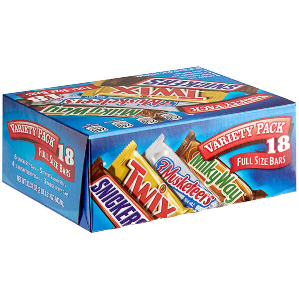 Mars Full Size Candy Bar Variety Pack - 18/Box