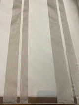 French Silverado Stripes Polyester Fabric - Off White, Silver White And Gray Stripes, 118" Width (1 Yard)