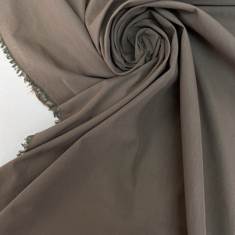 Brown Cotton Polyamide Twill