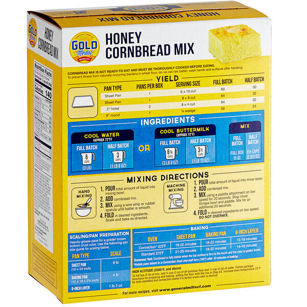 Gold Medal Honey Cornbread Mix 5 lb. - 6/Case